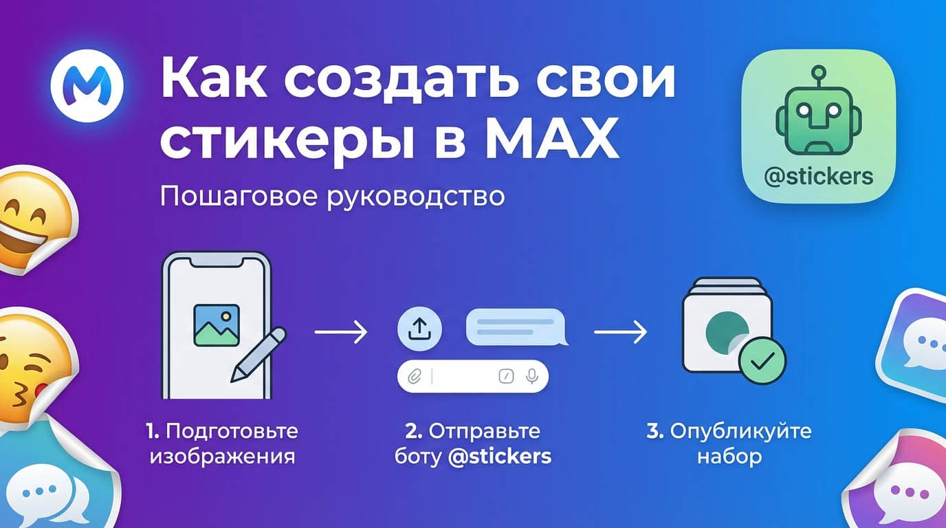 Как создать свои стикеры в MAX